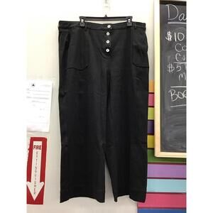 Sebastian grey wide leg black jeans with buttons size 1X new from HSN